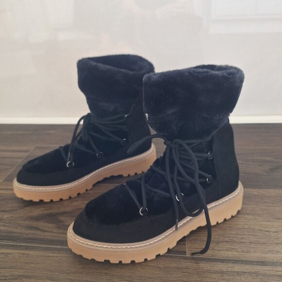 NWOT J.Lo Faux Fur Suede Booties Size 8.5 Fall Winter Streetwear Warm Comfy - Picture 8 of 8